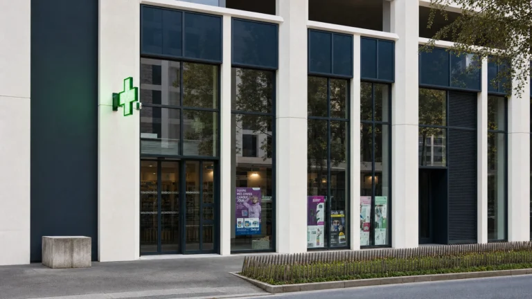 Façade de la Grande Pharmacie Belvedere à Bordeaux