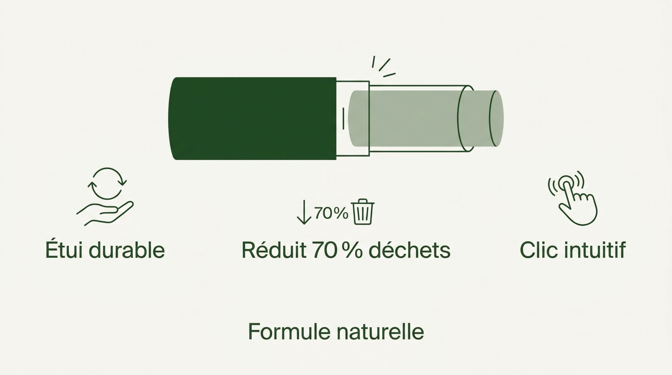 Baume à lèvres rechargeable durable et chic