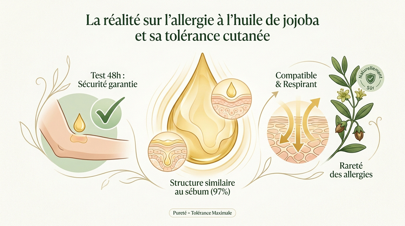 Huile de jojoba pure pour peaux sensibles