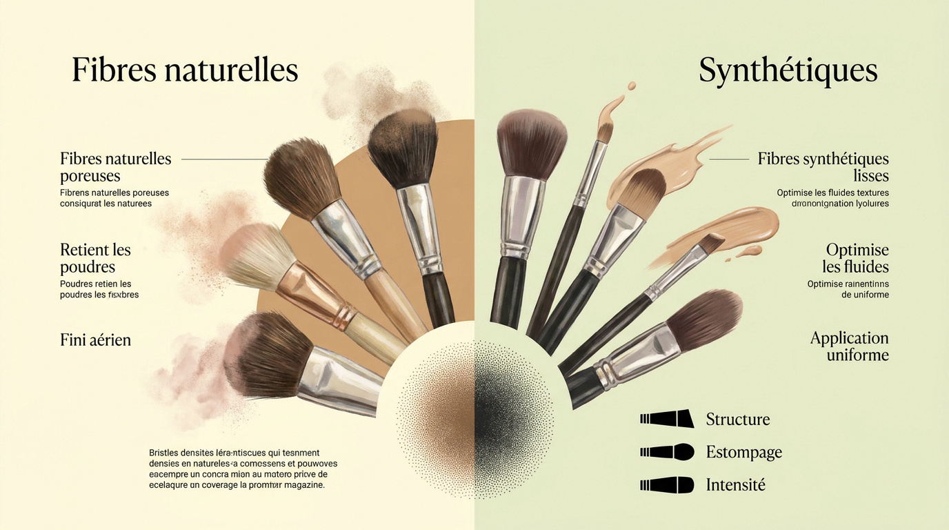 Pinceaux maquillage fibres