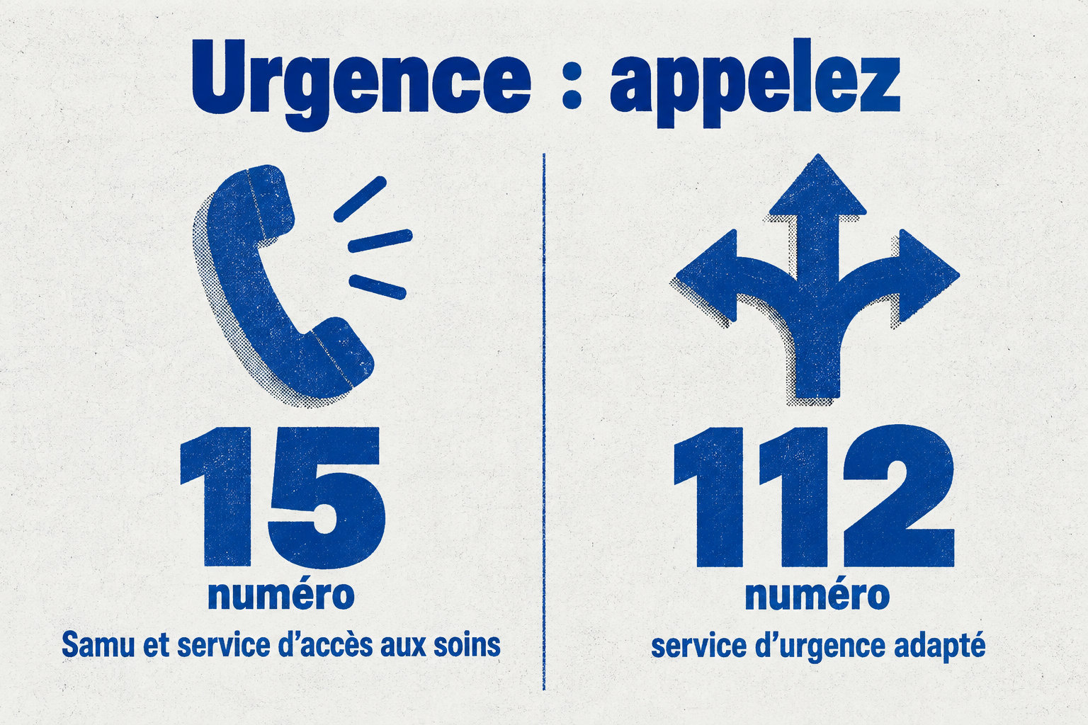 En cas d’urgence, le 15 permet de joindre le Samu et le service d’accès aux soins ; le 112 dirige vers le service d’urgence adapté.