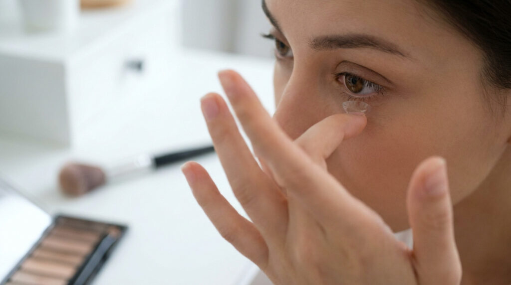 Mettez vos lentilles avant le maquillage et retirez-les le soir.