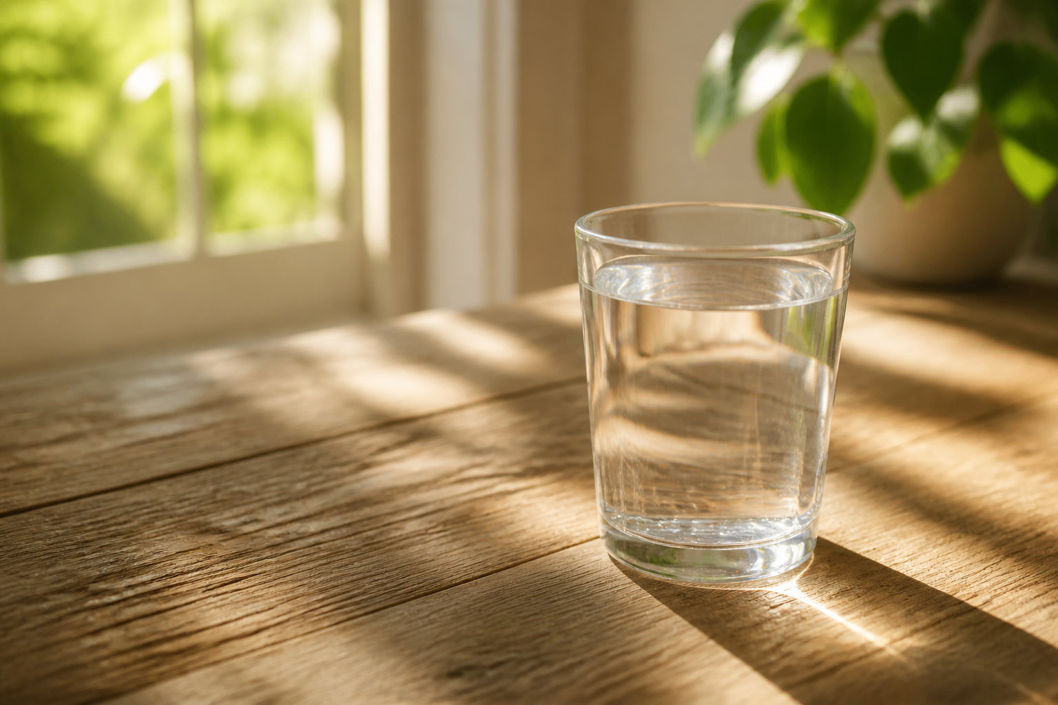 Verre d’eau sur une table — illustration