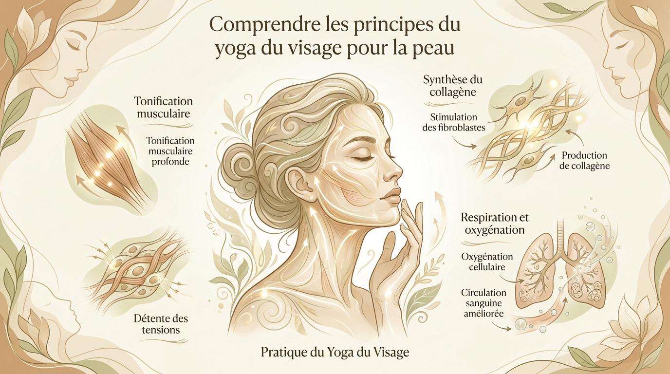 Femme pratiquant des exercices de yoga du visage pour tonifier sa peau