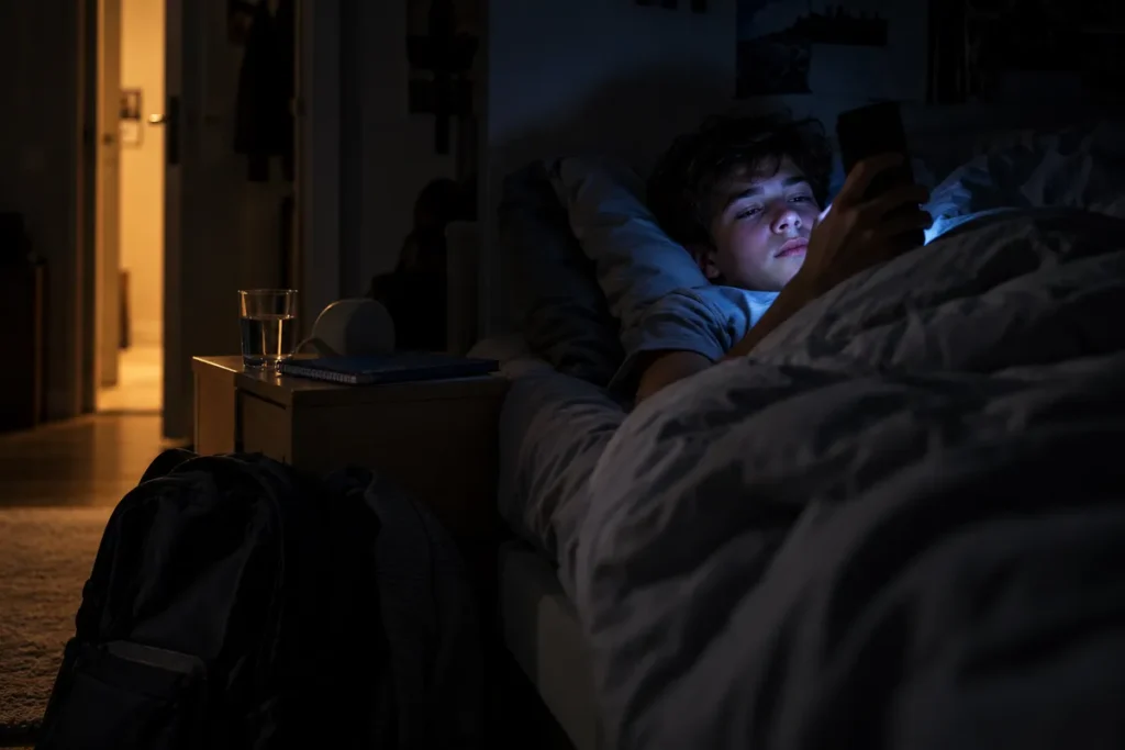 Ados et réseaux sociaux : 43 % des collégiens ont du mal à s&rsquo;endormir plus d&rsquo;une fois par semaine, les signaux qui doivent alerter les parents