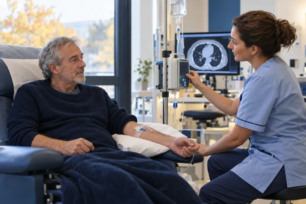 Cancer du poumon à petites cellules : l&rsquo;immunothérapie tarlatamab allonge de 8 mois la survie médiane, mais pour quels malades en France ?