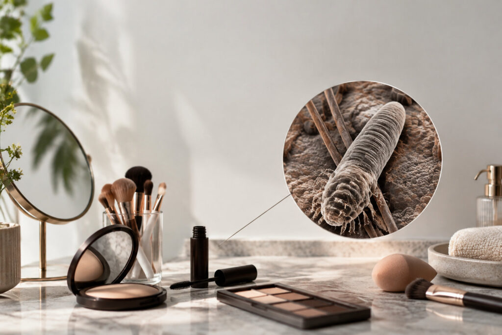 Le maquillage peut-il transmettre Demodex folliculorum ?