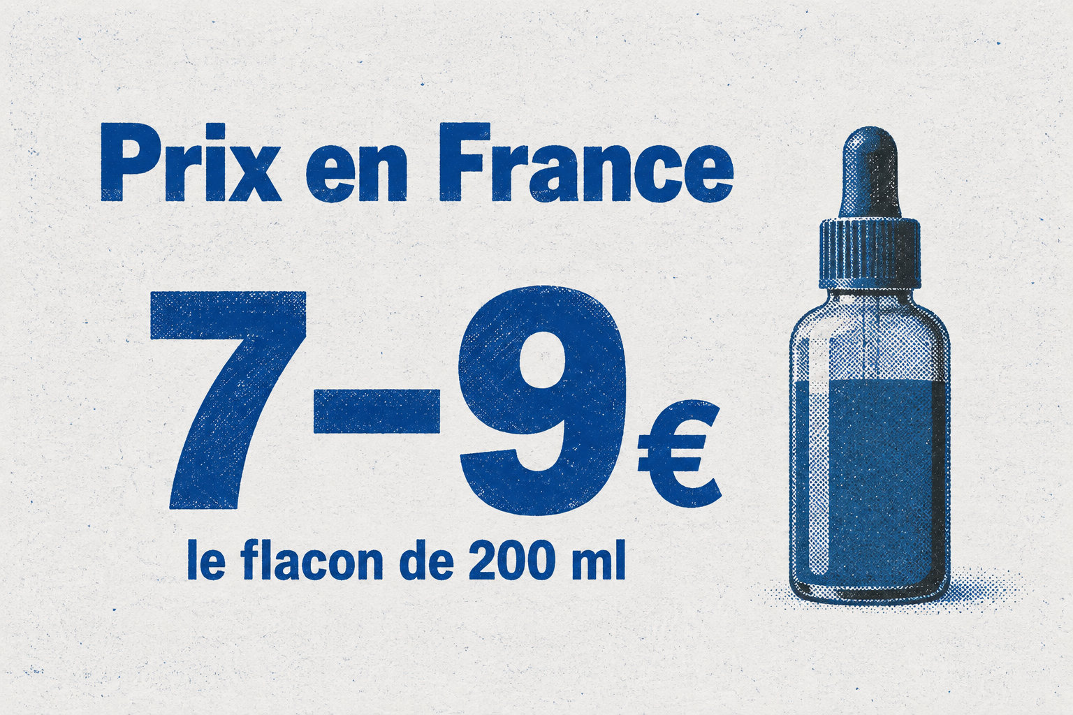En France, le flacon de 200 ml coûte généralement entre 7 et 9 €.