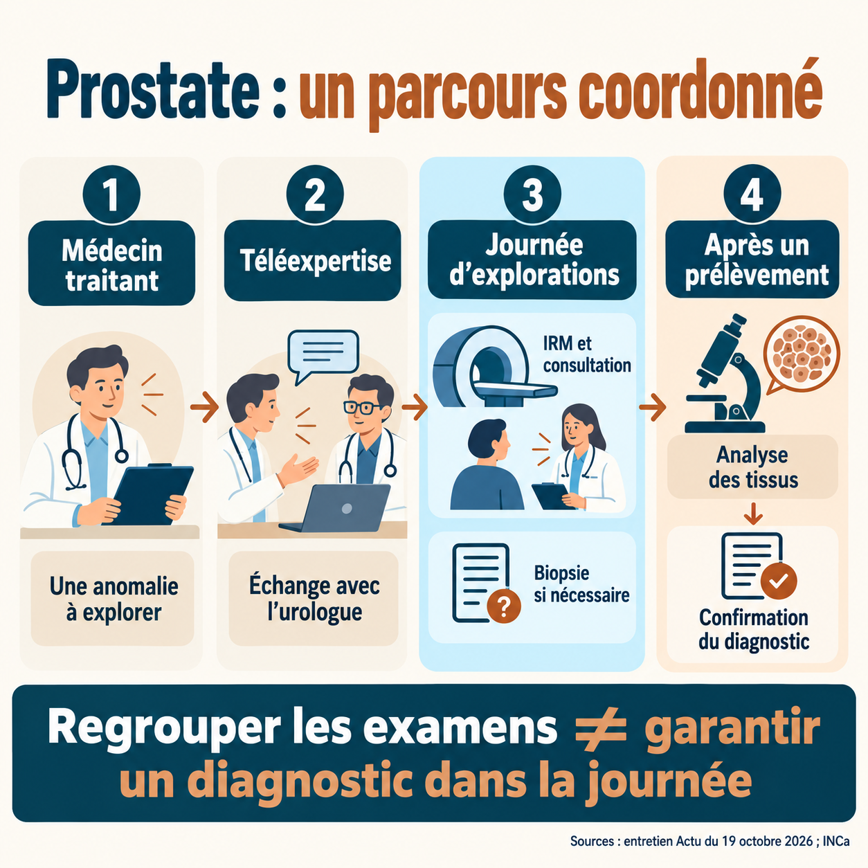 Parcours du médecin traitant à la téléexpertise, aux explorations et à l’analyse des tissus.